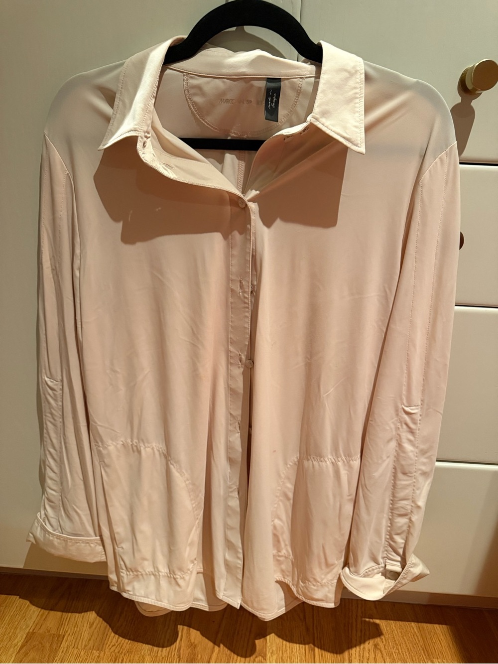 Marc Cain Pale Pink Button-Front Collared Blouse
